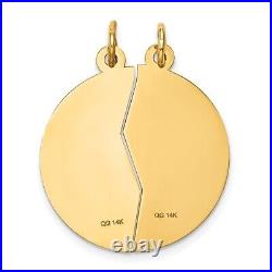 14K Yellow Gold Mizpah Coin Set 2 Piece Necklace Charm Pendant