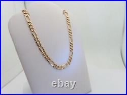 14k Boys Gold Chain Necklace Texas Jewelry Figaro Solid Gold Large Heavy N447