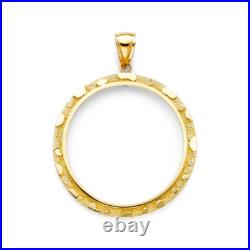 14k Real Solid Yellow Gold Nugget 50 Pesos Coin Bezel Frame 14k Real Solid Yellow Gold Nugget 50 Pesos Coin Bezel Frame