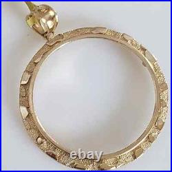 14k Real Solid Yellow Gold Nugget 50 Pesos Coin Bezel Frame 14k Real Solid Yellow Gold Nugget 50 Pesos Coin Bezel Frame