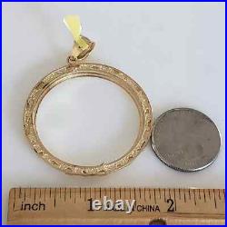 14k Real Solid Yellow Gold Nugget 50 Pesos Coin Bezel Frame 14k Real Solid Yellow Gold Nugget 50 Pesos Coin Bezel Frame