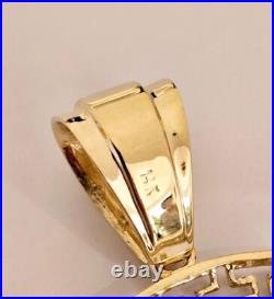 14k Solid Gold 4 Prongs 50 Pesos Greek Mexico Coin Bezel-Frame For Necklace 14k Solid Gold 4 Prongs 50 Pesos Greek Mexico Coin Bezel-Frame For Necklace