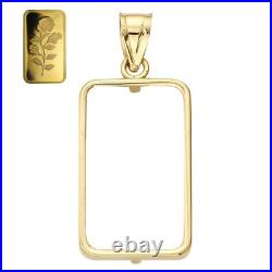 14k Solid Gold 6 Prong Bezel frame 2.5 gram Pamp Suisse Rosa rose Gold Bar