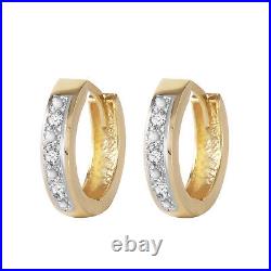 14k. Solid Gold Hoop Huggie Earring With Diamonds