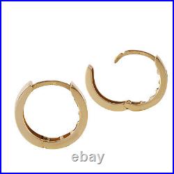 14k. Solid Gold Hoop Huggie Earring With Diamonds