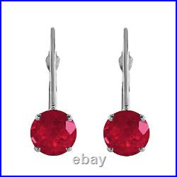 14k. Solid Gold Leverback Earring With Rubies