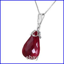 14k. Solid Gold Necklace With Briolette Natural Ruby