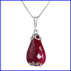 14k. Solid Gold Necklace With Briolette Natural Ruby