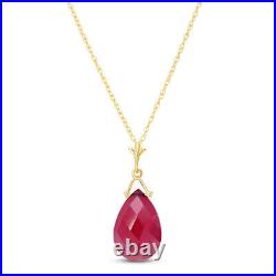 14k. Solid Gold Necklace With Briolette Ruby
