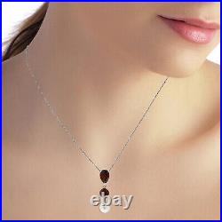 14k. Solid Gold Necklace With Garnets & Pearl