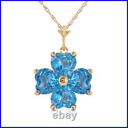 14k. Solid Gold Necklace With Natural Blue Topaz