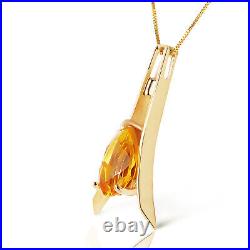 14k. Solid Gold Necklace With Natural Citrine
