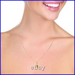 14k. Solid Gold Necklace With Natural Citrine