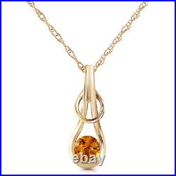 14k. Solid Gold Necklace With Natural Citrine