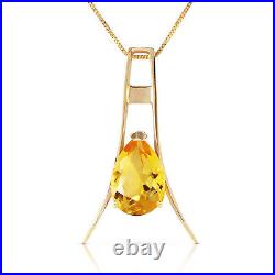 14k. Solid Gold Necklace With Natural Citrine