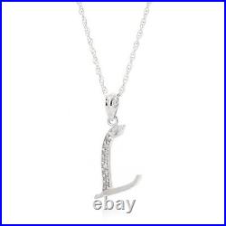 14k. Solid Gold Necklace With Natural Diamonds Initial'l' Pendant