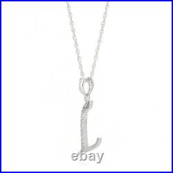 14k. Solid Gold Necklace With Natural Diamonds Initial'l' Pendant