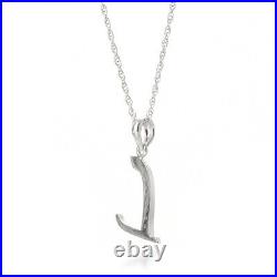 14k. Solid Gold Necklace With Natural Diamonds Initial'l' Pendant