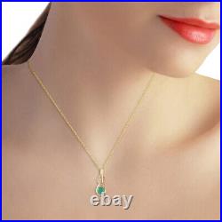 14k. Solid Gold Necklace With Natural Emerald