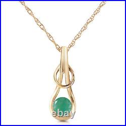 14k. Solid Gold Necklace With Natural Emerald