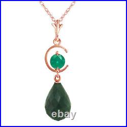 14k. Solid Gold Necklace With Natural Emeralds