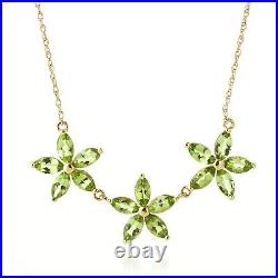 14k. Solid Gold Necklace With Natural Peridots