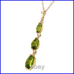 14k. Solid Gold Necklace With Natural Peridots