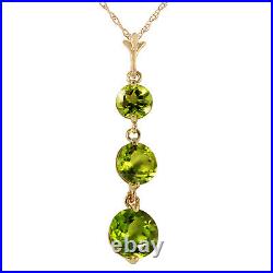 14k. Solid Gold Necklace With Natural Peridots