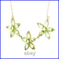 14k. Solid Gold Necklace With Natural Peridots