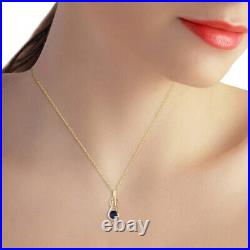14k. Solid Gold Necklace With Natural Sapphire