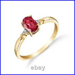 14k. Solid Gold Ring With Natural Diamonds & Ruby