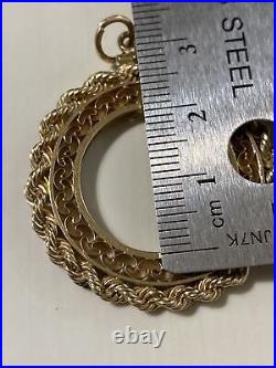 14k Solid Gold Rope Bezel for Coins 21mm