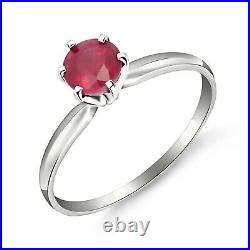 14k. Solid Gold Solitaire Ring With Natural Ruby