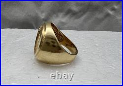 14k Solid Yellow Gold Bezel Set 1989 $5 American Eagle Coin 1/10oz Ring Sz 9