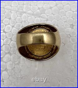 14k Solid Yellow Gold Bezel Set 1989 $5 American Eagle Coin 1/10oz Ring Sz 9