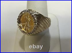 14k Solid Yellow Gold Ring MOUNT ONLY for 22K 1/10 OZ American Eagle Coin