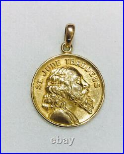 14k Solid Yellow Gold Round Coin Pendant 4Grams(399$)