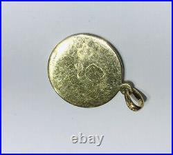 14k Solid Yellow Gold Round Coin Pendant 4Grams(399$)