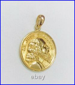 14k Solid Yellow Gold Round Coin Pendant 4Grams(399$)