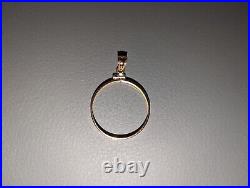 14k Solid Yellow Gold Screw top 1/2 oz American Eagle Coin Bezel 27.0mm x 2.2mm