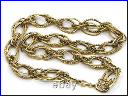 14k Solid Yellow Gold Triple Rolling Cable Link Chain Necklace Italy