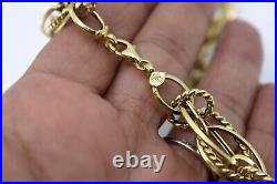 14k Solid Yellow Gold Triple Rolling Cable Link Chain Necklace Italy