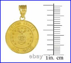 14k Solid Yellow Gold U. S. Air Force Gold Coin Pendant Necklace