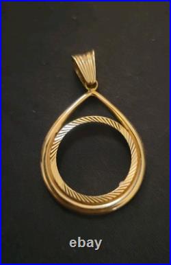 14k Yellow Gold 1/4 oz Gold Panda Teardrop Style Prong Pendant Fits 82-2000 3.4g 14k Yellow Gold 1/4 oz Gold Panda Teardrop Style Prong Pendant Fits 82-2000 3.4g