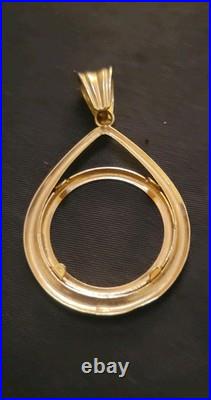 14k Yellow Gold 1/4 oz Gold Panda Teardrop Style Prong Pendant Fits 82-2000 3.4g 14k Yellow Gold 1/4 oz Gold Panda Teardrop Style Prong Pendant Fits 82-2000 3.4g