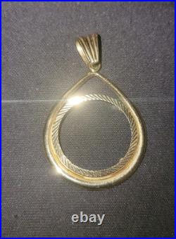 14k Yellow Gold 1/4 oz Gold Panda Teardrop Style Prong Pendant Fits 82-2000 3.4g 14k Yellow Gold 1/4 oz Gold Panda Teardrop Style Prong Pendant Fits 82-2000 3.4g