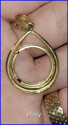 14k Yellow Gold 1/4 oz Gold Panda Teardrop Style Prong Pendant Fits 82-2000 3.4g 14k Yellow Gold 1/4 oz Gold Panda Teardrop Style Prong Pendant Fits 82-2000 3.4g