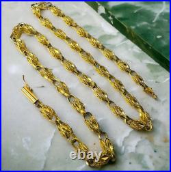14k Yellow Gold Antique Turkish Link Chain Necklace 17.5 4.5mm Solid Gold 17.5g