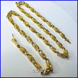 14k Yellow Gold Antique Turkish Link Chain Necklace 17.5 4.5mm Solid Gold 17.5g