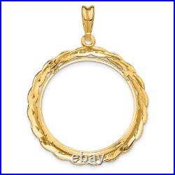 14k Yellow Gold Braided Prong Set US $10 Liberty Coin Bezel 14k Yellow Gold Braided Prong Set US $10 Liberty Coin Bezel